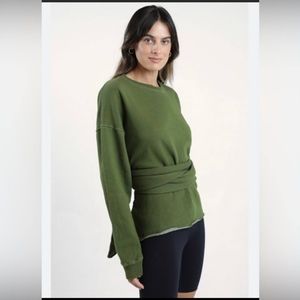 La Detresse Priestess Tied Wrap Sweater Army Green Medium